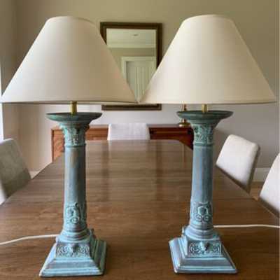 Pair of Vintage French Rococo Style Bedside Lamps