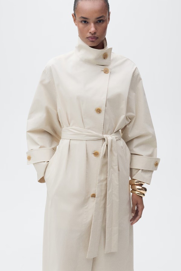 Oversized Cotton Trench Coat