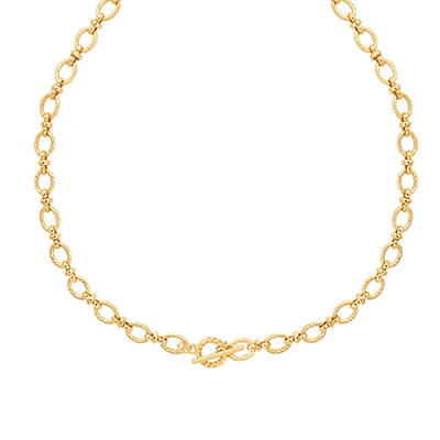 Textured Oval Link T-Bar Necklace from Astrid & Miyu