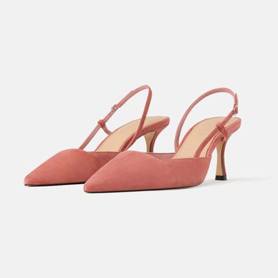 Asymmetric Leather High-Heel Slingback Shoes from Zara
