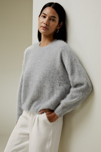 Brushed Cashmere Pullover Sweater from Lilysilk