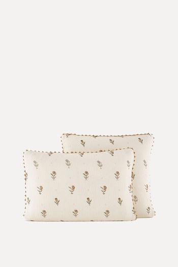 Emeline Floral 100% Cotton Muslin Pillowcase from La Redoute