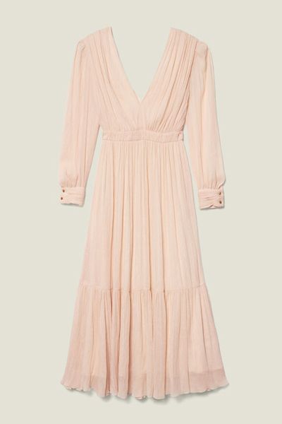 Long Pleated Dress With Long Sleeves from Sandro