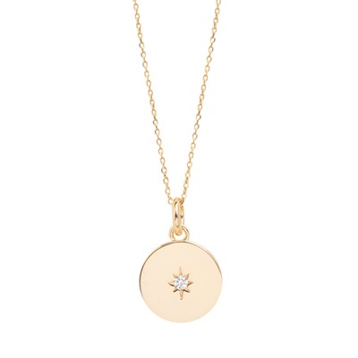 Plain Gold Diamond Disc On Trace Chain from Tilly Sveaas