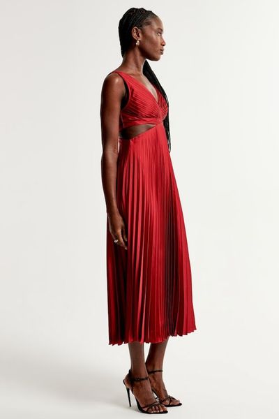 The A&F Giselle Pleated Cutout Maxi Dress