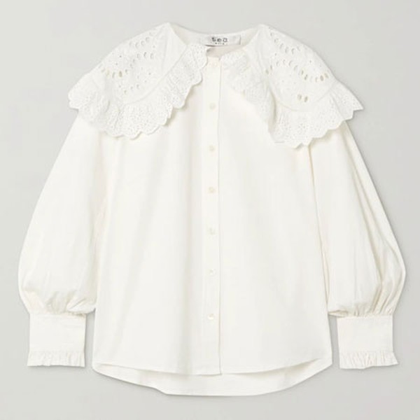 Marina Broderie Anglaise Cotton-Poplin Blouse from Sea