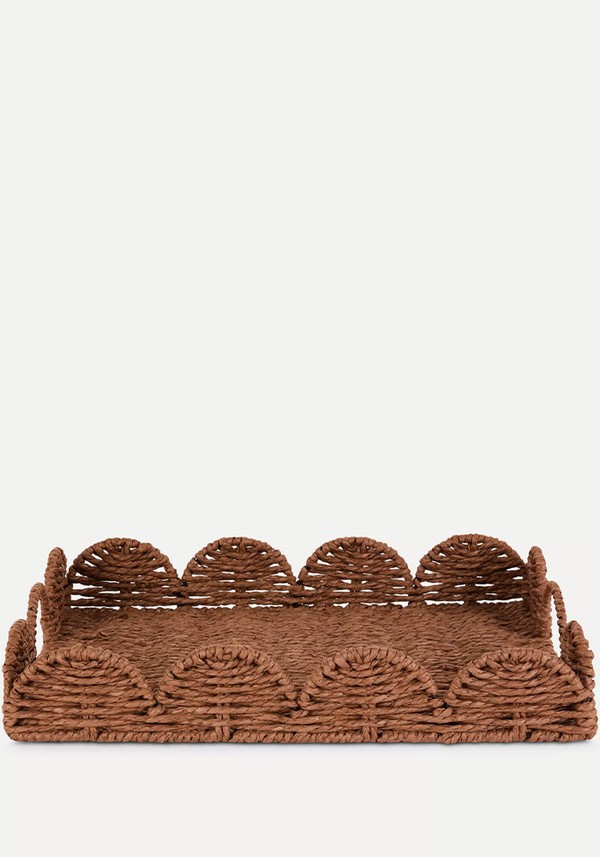 Woven Tray With Scalloped Edges