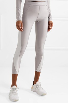 Speed Cropped Paneled Metallic Dri-FIT Stretch Leggings from Nike