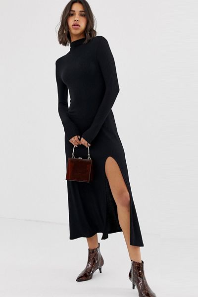 Ribbed Midi Dress from Stradivarius