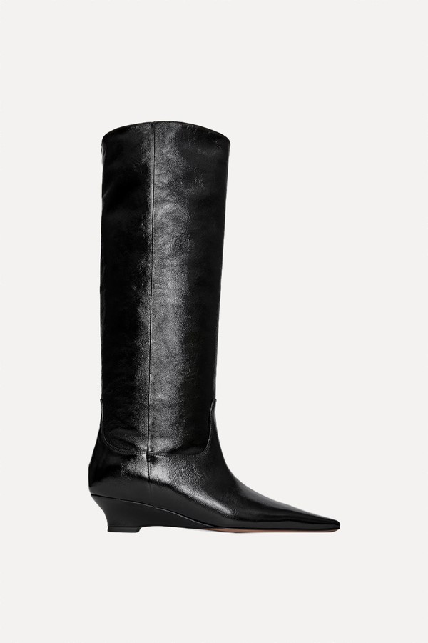 Glossy Leather Boots