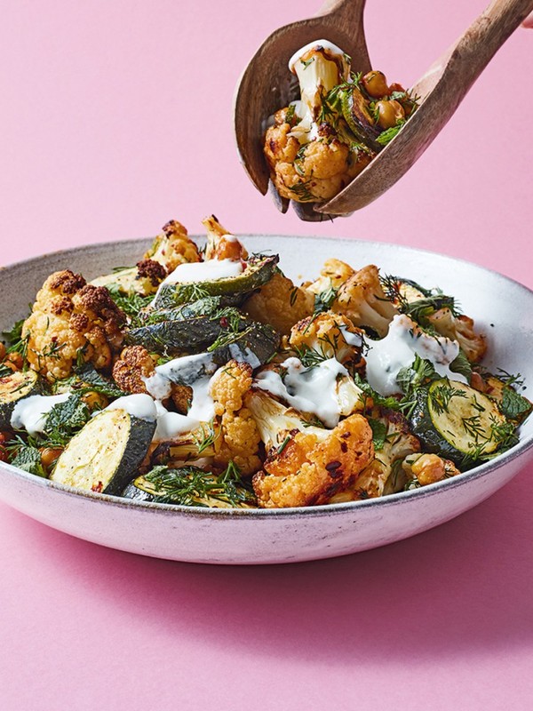 Spiced Courgette, Cauliflower & Chickpea Salad