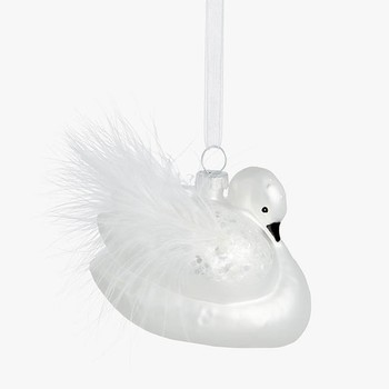 Impressionism Feathered Swan Tree Decoration