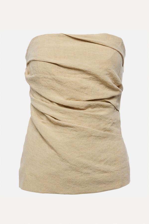 Izel Strapless Linen Top from Tove