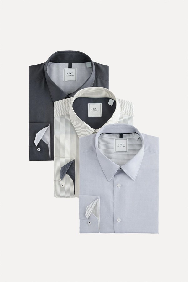Pack Of 3 Regular Fit Easy Care Single Cuff Smart Shirts  from NEXT