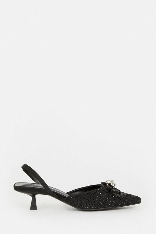 Embellished Bow Detail Low Heel