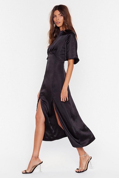 Make Your Smooth Satin Midi Dress