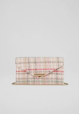 Lucy Pink Tweed Clutch Bag