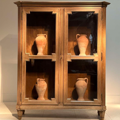 An Elegant French Walnut Vitrine Bookcase from Nick Jones