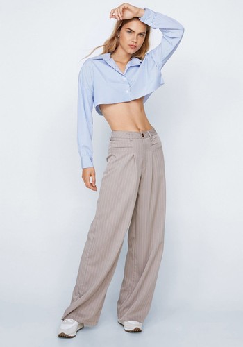 Pinstripe Wide Leg Pants