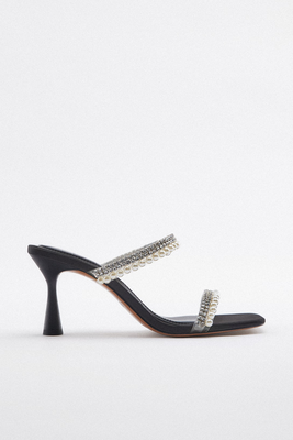 Heeled Sandals With Rhinestones from Zara