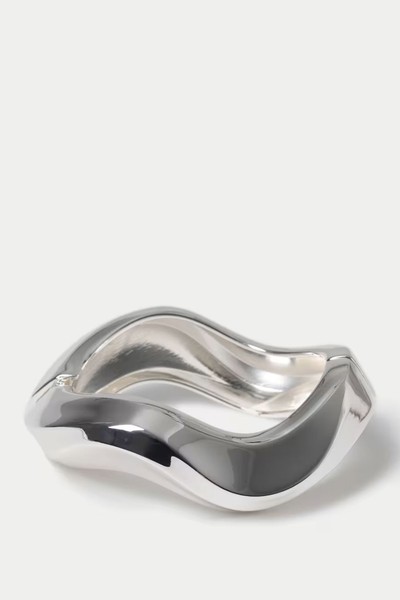 Silver Tone Hinged Bangle from M&S