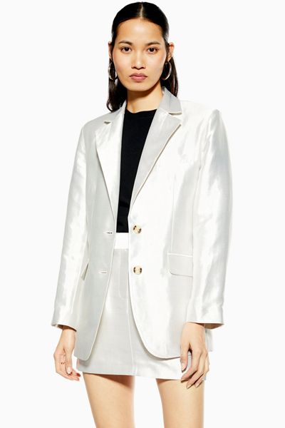 Silver Satin Dad Blazer