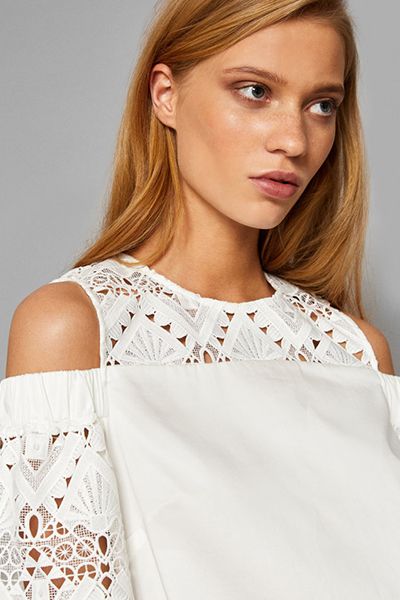 Taluah Cold Shoulder Lace Detail Top