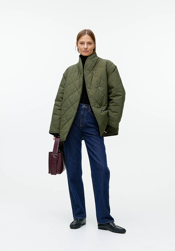 Quiled Shawl Collar Jacket