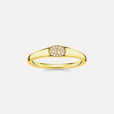 Pave signet ring