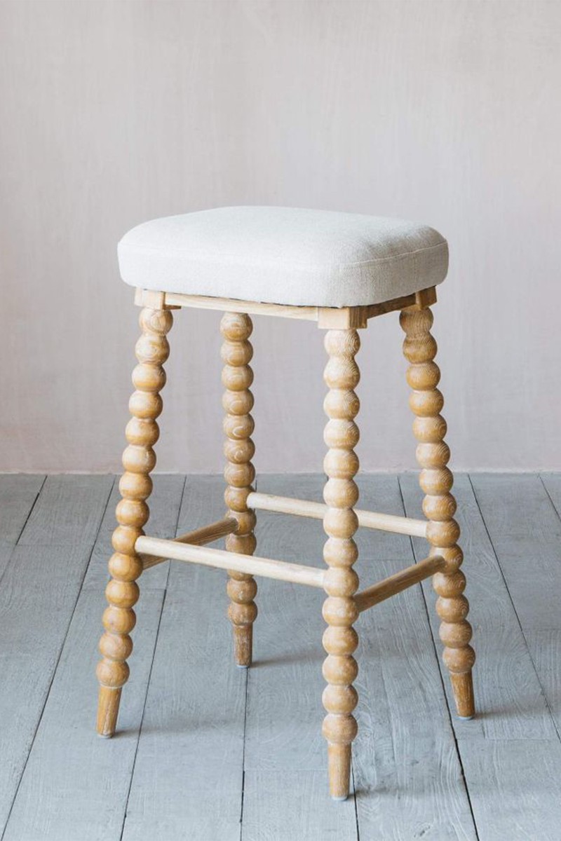 Bobbin Natural Linen Stool from Graham & Green