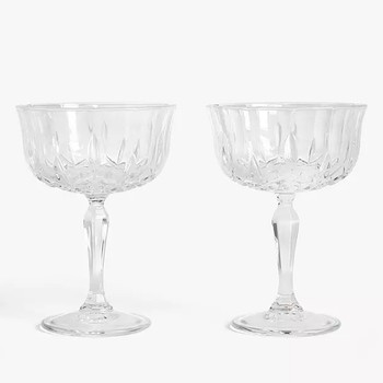 Paloma Opera Cut Crystal Glass Champagne Saucers