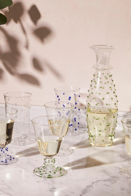 Green Pom Glass Carafe from Issy Granger