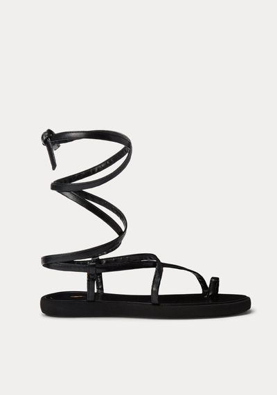 Toe-Strap Lace-Up Sandal