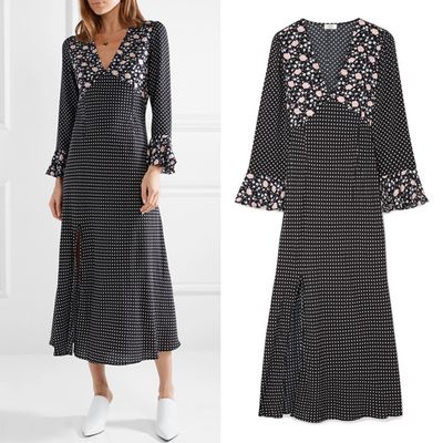 Esther Polka Dot Crepe Midi Dress from Rixo London