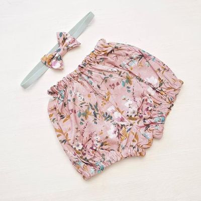 Floral Baby Bloomers And Headband Set from Memz Wear