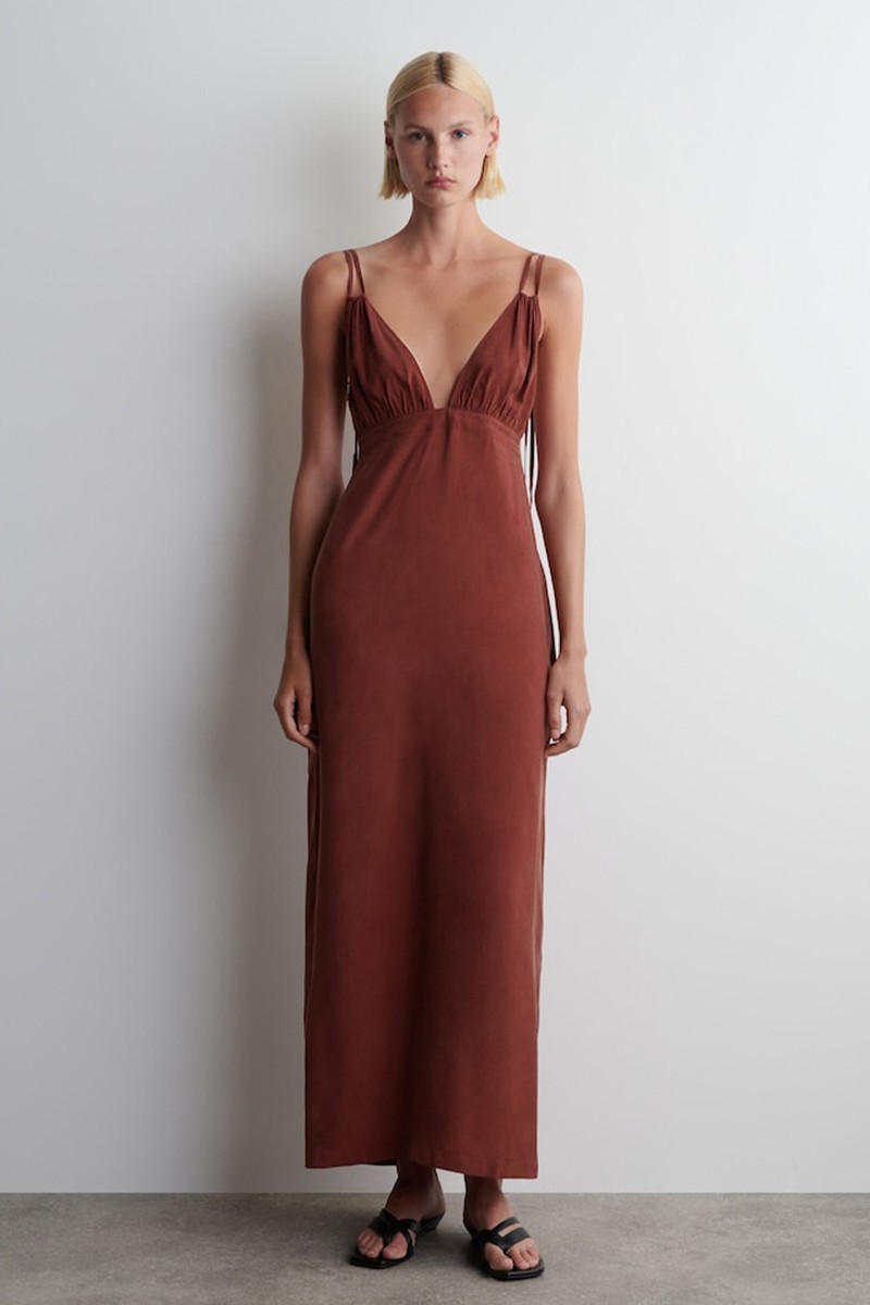 Gathered V-Neck Maxi Dress from COS