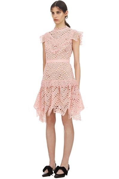 Abstract Triangle Lace Dress from Self-Portrait