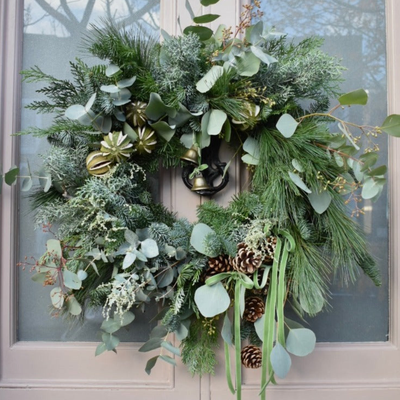 Bow Bell Wreath from Sweet Pea Flowers