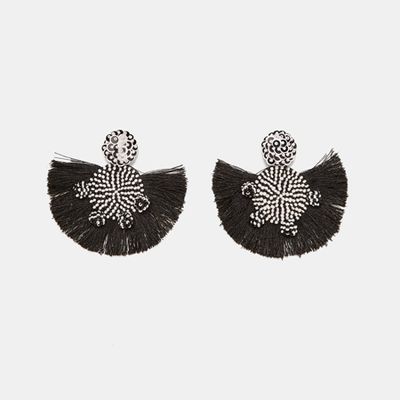 Beaded Earrings With Fringing from Zara