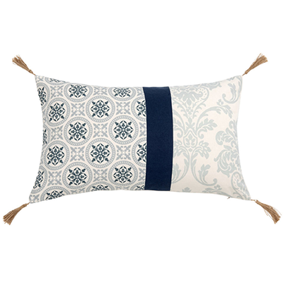 Beige And Blue Patterned Cushion Cover from Maisons Du Monde