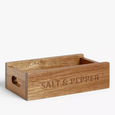 Acacia Wood Salt & Pepper Crate