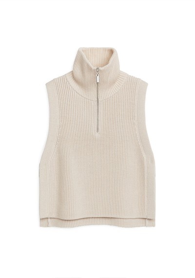 Half-Zip Wool Collar