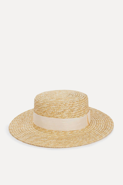 Ribbon Embellished Straw Hat from Boutique Bonita 