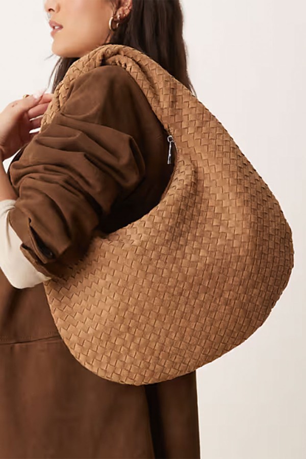 Faux Suede Braided Shoulder Bag from Gina Tricot