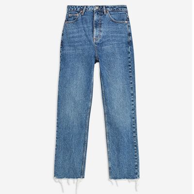 Raw Hem Straight Jeans from Topshop