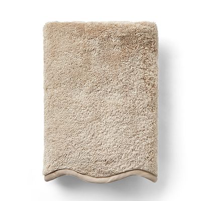 Scallop Pique Bath Towel In Sand  from Rebecca Udall