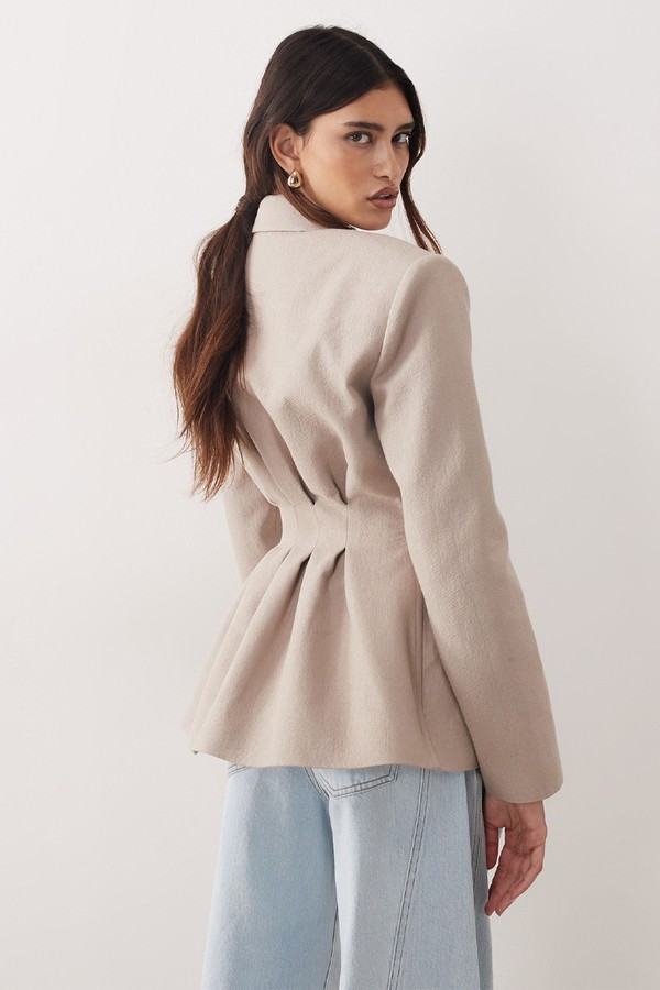 Tailored Cinched Waist Blazer