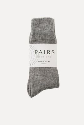 Grey Undyed Alpaca Socks from Pairs