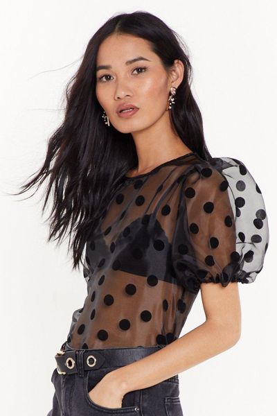 Air Time Polka Dot Organza Blouse from NastyGal