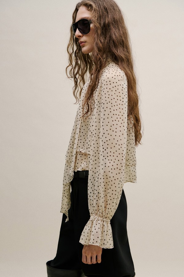 Bow Polka-Dot Blouse from Mango